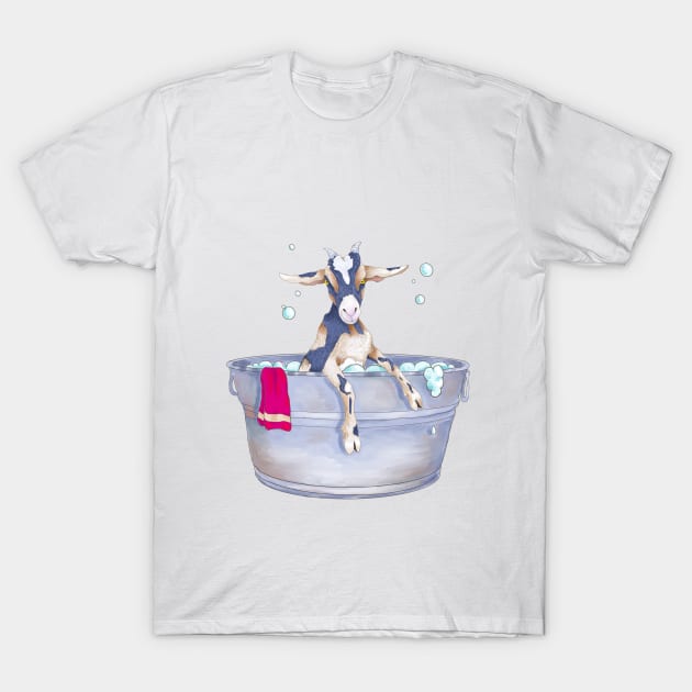 Goat in the Tub T-Shirt by Julie Townsend Studio